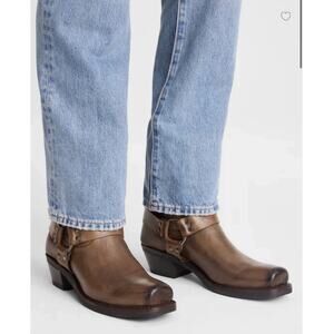 Frye Harness 8R Brown Women's Leather Biker Boots Size 7.5 M $468